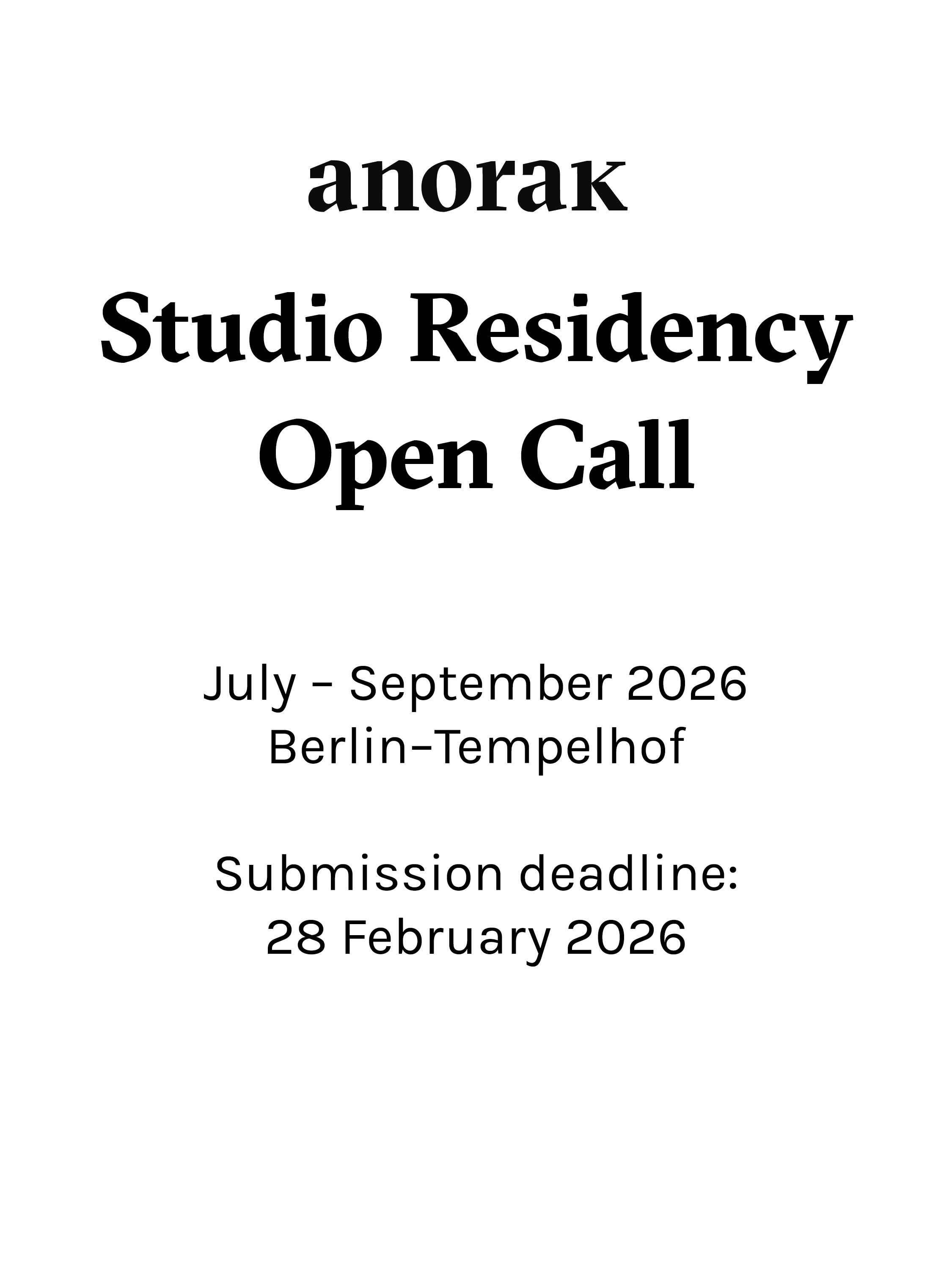 anorak Studio Residency